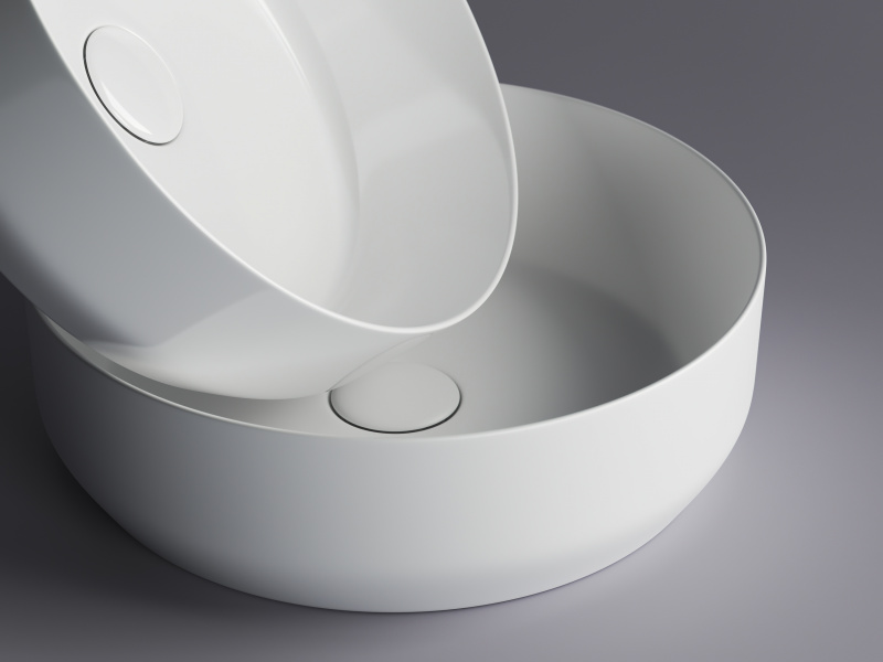 Умывальник чаша накладная круглая Element 390*390*120мм Ceramica Nova белый CN6022