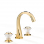 THG Dahlia Смеситель для раковины, 3 отв., цвет: золото