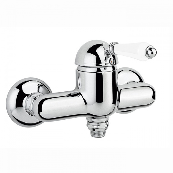 Nicolazzi P.m. Blanc Смеситель для душа однорычажный, вывод снизу 1/2", ручки белая керамика, цвет: хром