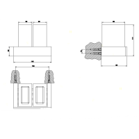 Gessi Rettangolo Стакан подвесной двойной, цвет: хром/черный