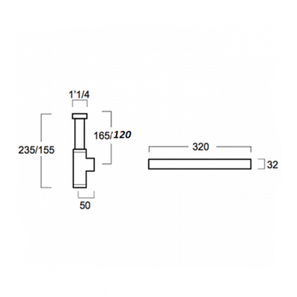 SIMAS Сифон цилиндрической формы для раковины, хром