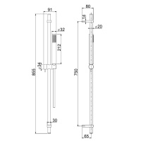 Carlo Frattini Wellness Душевая штанга c ручным душем и шлангом 1500 мм., цвет: золото