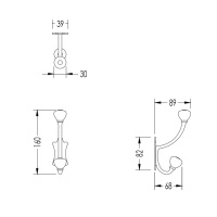 Devon&Devon Mayfair Крючок подвесной, двойной, цвет: золото