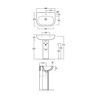 SIMAS E-LINE Раковина 65 см, 1 отв., цвет: белый