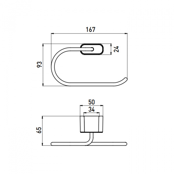 EMCO Logo2 Полотенцедержатель-кольцо, фиксированный, 16.7см, подвесной, цвет: хром