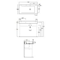 SIMAS Frozen Консоль с раковиной 100х50см с без отв. под смеситель, цвет: белый/хром