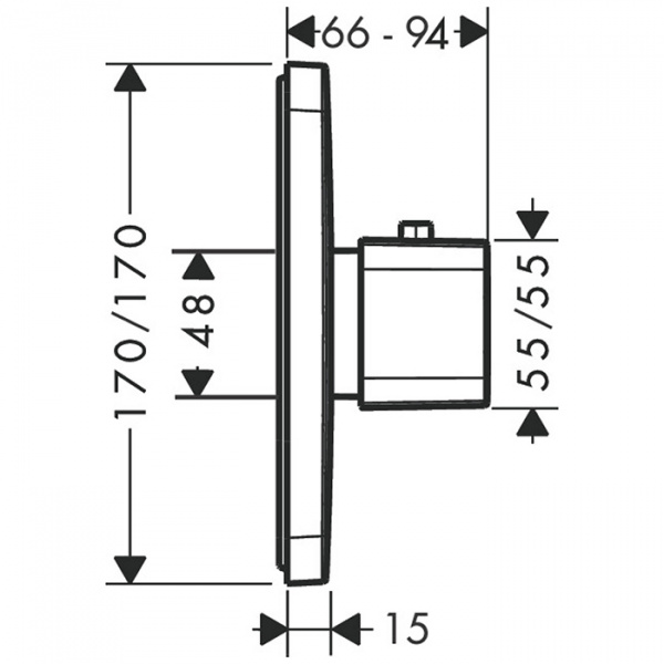 Axor Urquiola Встраиваемый термостат для ванны, на 1 поток, внешняя часть, цвет: хром