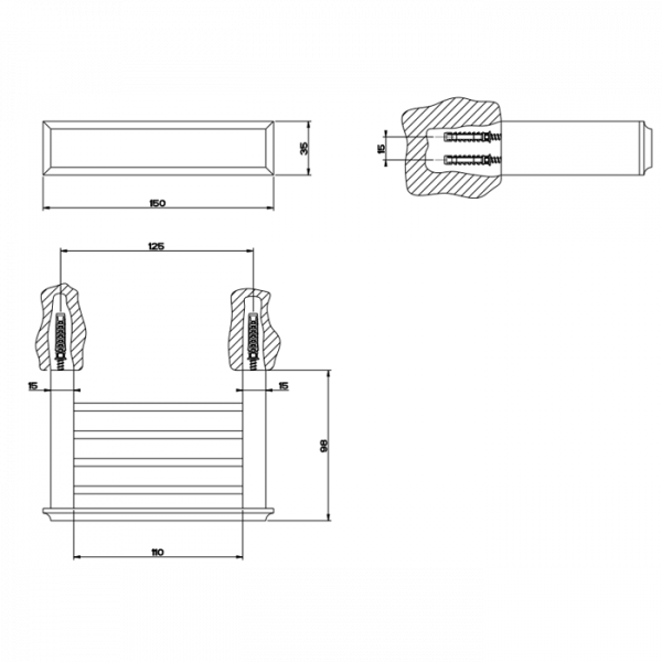 Gessi Eleganza Полочка 15см, подвесной, цвет: золото