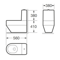 Armani Roca Baia Бачок для унитаза 38х17х38см с 2-м механизмом смыва, с нижним подводом воды, цвет: off-white