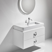 Simas Henges База под раковину подвесная 100x52xh52 см, с 2 ящиками, цвет: белый глянцевый