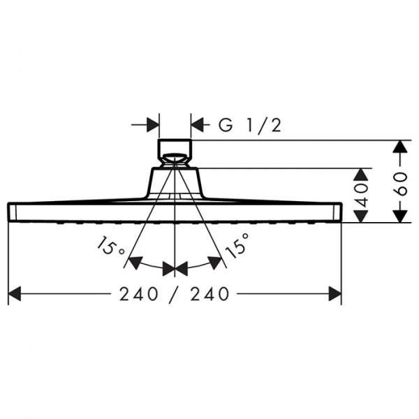 Hansgrohe Crometta E 240 1jet Верхний душ 240х240мм., цвет: хром