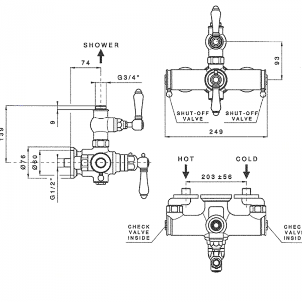 Nicolazzi Termostatico Термостатический смеситель, вывод сверху 3/4, цвет: золото 24к