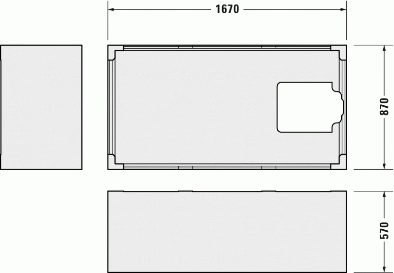 Опора из стиропора для ванны Duravit Starck, 167x87