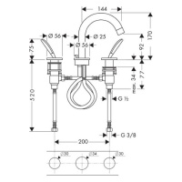 Axor Starck Смеситель на 3 отв., цвет: хром