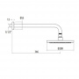Gattoni PD Верхний душ с держателем из стены 346мм до центра, диаметр лейки 180мм, цвет: хром
