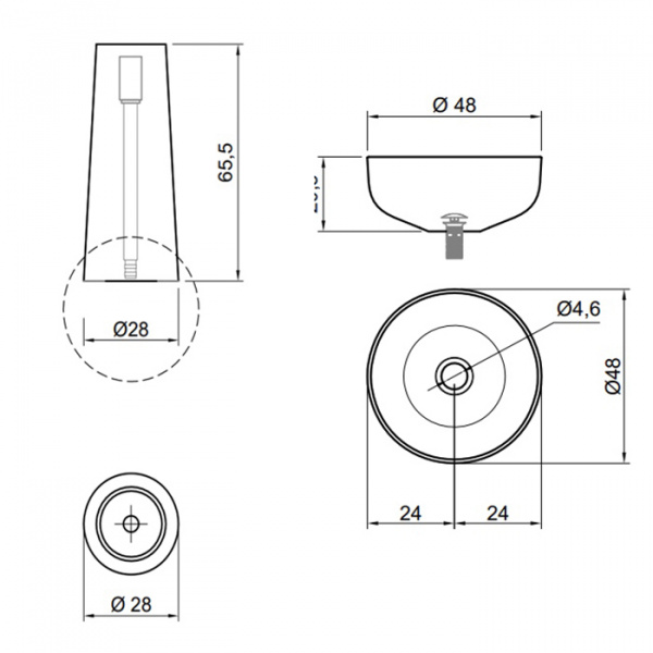 Antonio Lupi Albume Раковина 48х65 см, без отв., на пьедестале, Cristalmood, цвет: Cobalto/Marmo Carrara