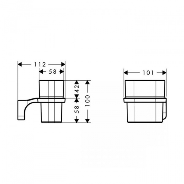 Axor Urquiola Стаканчик для зубных щеток, подвесной, цвет: хром/белый