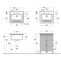 Globo Forty3 Раковина 60х50 см, 1 отв., хозяйственная, цвет: белый