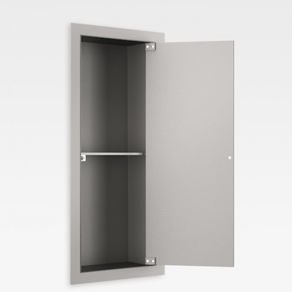 Armani Roca Island Встраиваемый шкафчик 25х13.1хh55см с полочкой DX, цвет: silver