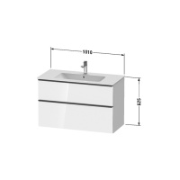 Duravit D-Neo Тумбочка подвесная 62.5x101x46.2 см, раковина, 1 ящик цвет: белый высокоглянцевый