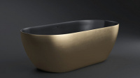 Ванна из искусственного камня Alda Ceramica a-Uno 170*80 овальная, отдельностоящая (RAL внутри глянецевый или матовый/поталь снаружи золото/серебро/бронза/медь/латунь)