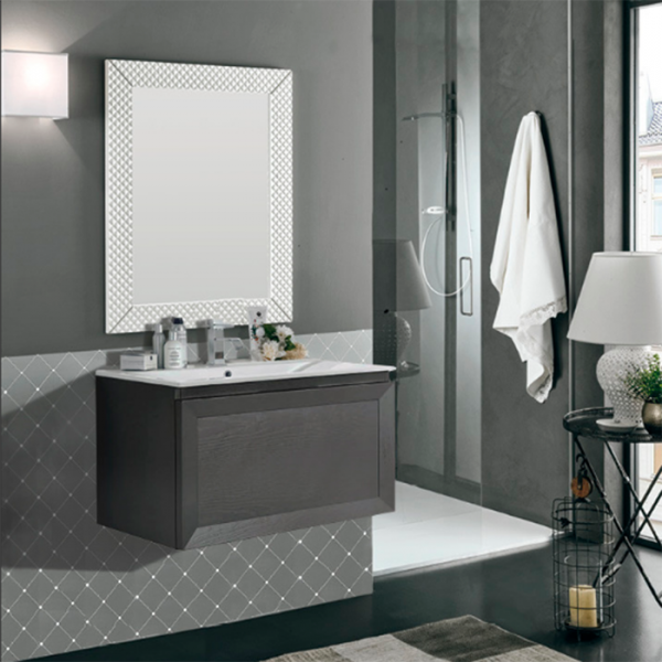 EBAN Paola Комплект мебели 81 см с раковиной SLIM и зеркалом Цвет: GRIDGIO ARDESIA