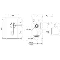 Antonio Lupi Bikappa Смеситель для душа, встраиваемый, с распределителем, цвет: хром