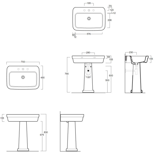 SIMAS Evolution Раковина 70х49 см, 1 отв., цвет: белый