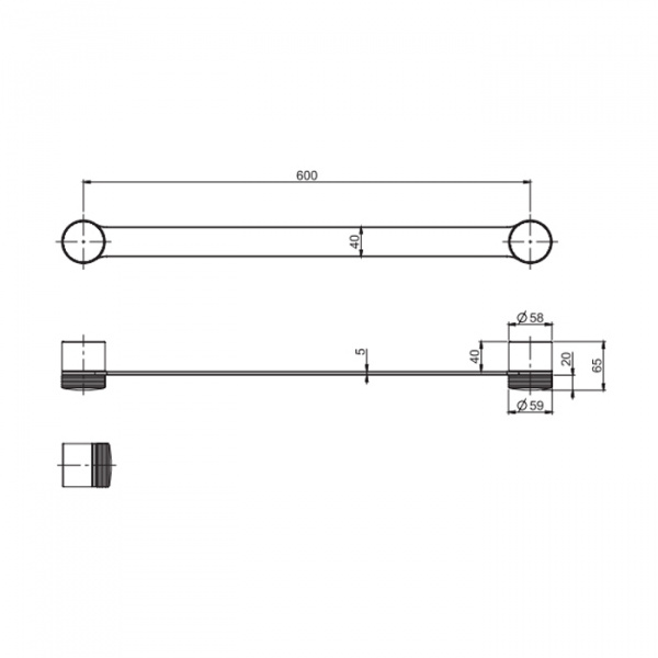 Fima Carlo Frattini Texture Collection Полотенцедержатель 60см, подвесной, цвет: хром
