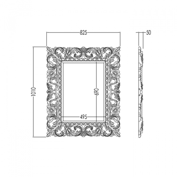 Devon&Devon Richard Зеркало 82.5х101 см, цвет: серебро