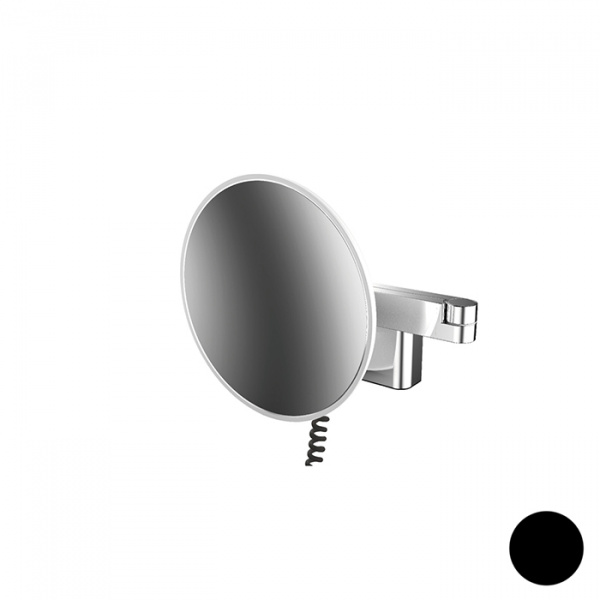 EMCO Evo Зеркало косметическое, LED, Ø209мм,  двойной, snoer, ELS, 5x кратное увеличение, подвесной, цвет: черный