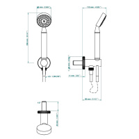 THG Hirondelles Душевой комплект: ручной душ, держатель с подводом воды и шланг 1500 мм, цвет: Soft gold