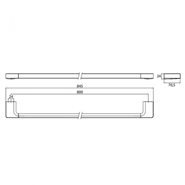 EMCO Trend Держатель полотенец, 80см, подвесной, цвет: хром