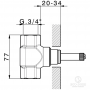 CISAL Встраиваемая часть запорного вентиля 3/4", открывание по часовой стрелке, ZA00331104