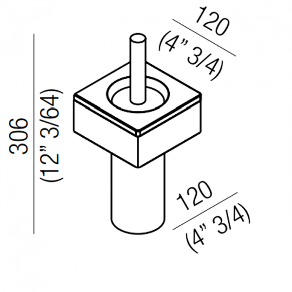 Agape 369 Туалетный ёрщик, подвесной, цвет: глянец