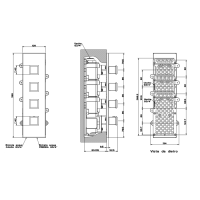 Gessi Eleganza Встраиваемый термостатический смеситель, подключение на 3/4”, с 3мя независимыми выходами, внешняя часть, цвет: хром