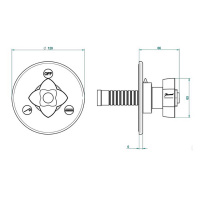 THG Petale De Cristal Noir Переключатель встраиваемый, внешняя часть, цвет: хром