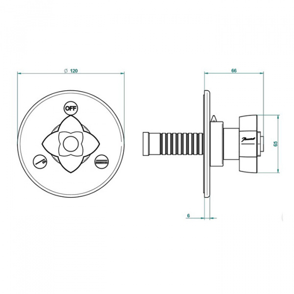 THG Petale De Cristal Noir Переключатель встраиваемый, внешняя часть, цвет: хром