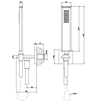 Gessi Eleganza Душевой комплект: вывод на 1/2”, держатель, шланг 1,5м и душевая лейка, цвет: золото
