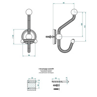 THG Amour De Trianon Крючок для одежды, подвесной, двойной, цвет: полированное золото