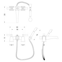 Devon&Devon Vip Time Смеситель для ванны, цвет: хром/белый хрусталь