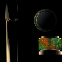 THG Island Смеситель на борт ванны на 2 отверстия, прогрессивный, с ручным душем, цвет: Soft gold