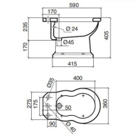 Sbordoni Neoclassica Биде напольное 59х36см, цвет: белый