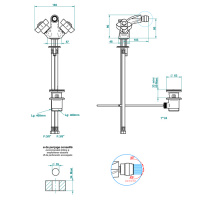 THG Petale de Cristal noir Смеситель для биде, 1 отв., цвет: золото/черный хрусталь
