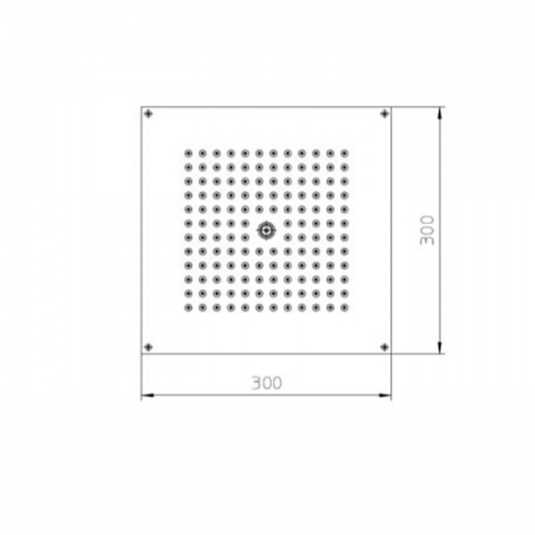 BOSSINI PARIS-CUBE Верхний душ 300 x 300 мм, настенный кронштейн Ø 28 x 400 мм, цвет: хром