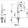 Gessi Goccia Смеситель для раковины на 1 отверстие, высокий, излив 244мм R=125, с фиксированным носиком, цвет: хром