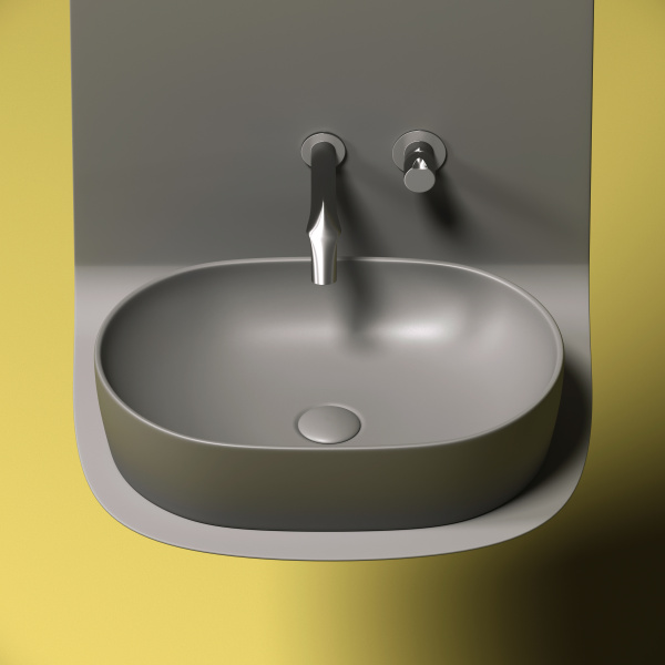 Умывальник чаша накладная овальная (цвет Антрацит Матовый) Element 600*415*135мм Ceramica Nova антрацит матовый 