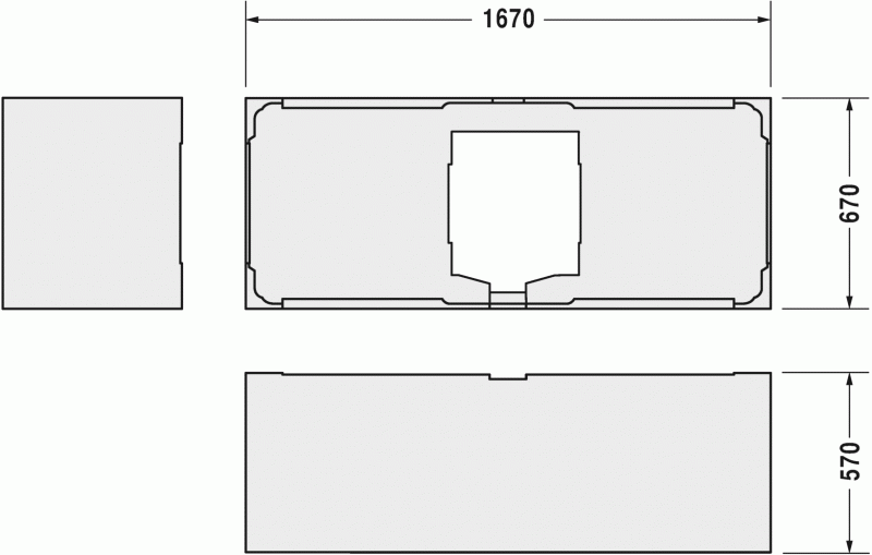 Опора из стиропора для ванны Duravit Vero, 167x67