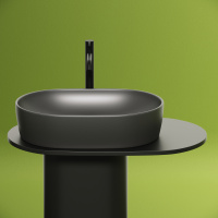 Умывальник чаша накладная овальная (цвет Темный Антрацит Матовый) Element 600*415*135мм Ceramica Nova темный антрацит матовый 