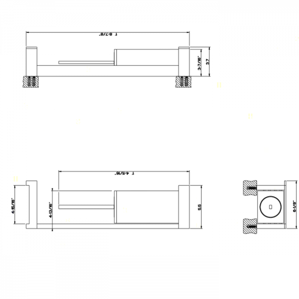 Gessi Rettangolo Стойка 45см.. с держателем для туалетной бумаги и ершиком, подвесная, напольная, цвет: хром/черный